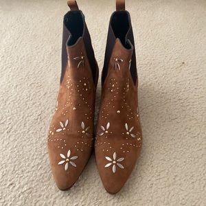 Western ankle booties with studs Maje brand new